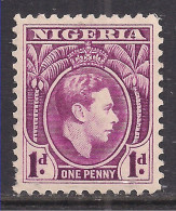 Nigeria 1938 - 51 KGV1 1d Bright Purple MM SG 50ba Perf 11.5 ( F1291 ) - Nigeria (...-1960)