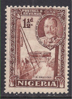 Nigeria 1936 KGV 1 1/2d Brown Tin Dredger MM SG 36 ( H256 ) - Nigeria (...-1960)