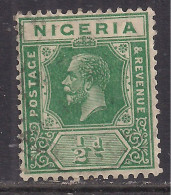 Nigeria 1914 - 29 KGV 1/2d Green SG 15B Used Die 2  ( F1330 ) - Nigeria (...-1960)