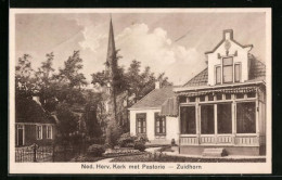 AK Zuidhorn, Ned. Herv. Kerk Met Pastorie  - Autres & Non Classés
