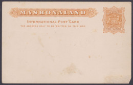 British South Africa Company Mashonaland Southern Rhodesia 1893 Mint International Post Card Postcard, Postal Stationery - Rhodésie Du Sud (...-1964)