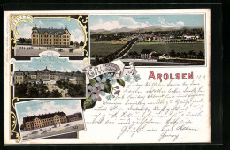 Lithographie Arolsen, Neue Und Alte Kaserne, Residenzschloss  - Bad Arolsen