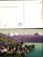 719868 Oberhofen A. Thunersee Schloss Mit Eiger Mönch U. Jungfrau Pub Photoglob - Oberhofen Am Thunersee