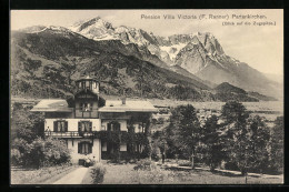 AK Partenkirchen, Pension Villa Viktoria. Blick Zur Zugspitze  - Zugspitze