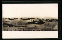 AK Holtenau, Blick Vom Holtenauer Leuchtturm Auf Die Vereiste Kieler Förde 1929, Unwetter  - Overstromingen