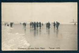 Foto-AK Kiel, Eiswinter 1929, Wintersport Auf Dem Kieler Hafen  - Inondations