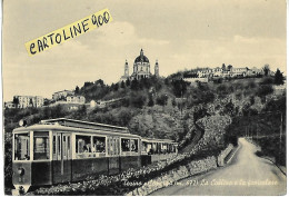 Piemonte-torino Superga La Collina E La Funicolare Veduta Treno In Transito Primi Anni 50 - Kabelbanen