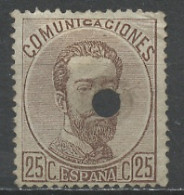 Espagne - Spain - Spanien 1872-73 Y&T N°123 - Michel N°115 Nsg - 25c Amédée 1er - Perforé O - Ongebruikt