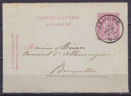 Carte-lettre 10c (N°46) Càd JAUCHE /9 JANV 1892 Pour Conseiller D'Allemagne à BRUXELLES (au Dos: Càd Arrivée BRUXELLES 1 - Cartes-lettres