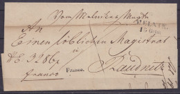 L. En Franchise Datée 16 Octobre 1849 De MELNIK Pour RAUDNITZ - Griffes "MELNIK./ 16 Octo." & "Franco." (au Dos: Cachet  - Covers & Documents