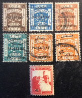 Palestine EEF Surchargé Palestine De 1919 X 6 + 1 De 1927 Lot De 7 Timbres Oblitérés - Palästina