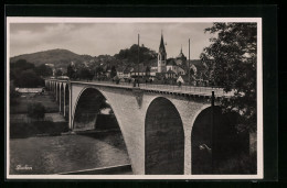 AK Baden, Blick Auf Die Hochbrücke  - Baden