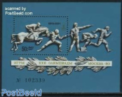 Russia, Soviet Union 1977 Olympic Games Moscow S/s, Mint NH, Nature - Sport - Horses - Fencing - Olympic Games - Unused Stamps