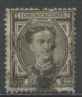 Espagne - Spain - Spanien 1876 Y&T N°167 - Michel N°160 (o) - 40c Alphonse XII - Usados