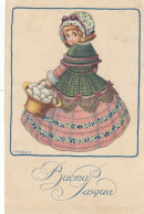 Illustratori  -  Bertiglia  -  Buona Pasqua  -  Bambina Con Cesto Di Uova   -  F. Piccolo  -  Viagg  -  Bella - Bertiglia, A.