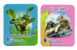 2 MAGNETS    -    PETIT ECOLIER    -   LOUP + RAINETTE VERTE - Pubblicitari