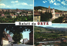 ORTE, VITERBO, LAZIO, MULTIPLE VIEWS, ARCHITECTURE, CAR, TOWER, STATION, ITALY, POSTCARD - Viterbo