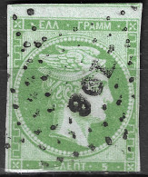 GREECE 1862-67 Large Hermes Head Consecutive Athens Prints 5 L Green (shades) Vl. 30 / H 17 A - Used Stamps