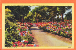 08076 ● Carte Toilée SAN-FRANCISCO California Path Of Rhododendrons GOLDEN Gate Park 1950s STANLEY PILTZ 2AH-786 - San Francisco