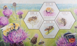 Ireland 2024, Native Irish Bees, MNH Unusual S/S - Unused Stamps