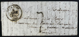 MARQUE POSTALE ST CLAUDE JURA POUR PARIS / 2 JANV 1842 / LAC / TAXE 7 - 1801-1848: Precursors XIX