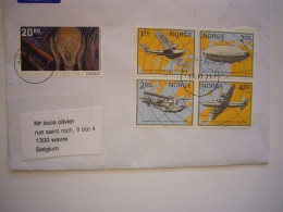 Avion / Airplane / NORGE / Letter From Rolvsoy, Fredrikstad To Wavre, Belgium / Airline Stamps - Cartas & Documentos