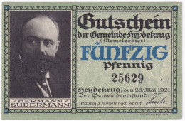 Heydekrug 50 Pfennig 1921 AU - Other & Unclassified
