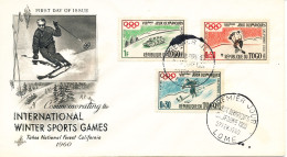 Togo FDC 27-2-1960 Set Of 3 Olympic Games Stamps With ArtCraft Cachet - Togo (1960-...)