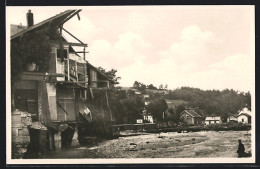 AK Lauenstein I. Sa., Müglitztal, Partie Am Bahnhof, Unwetterkatastrophe Am 8. Juli 1927  - Overstromingen
