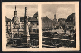 AK Bad Berggiesshübel, Platz An Der Brücke Vor & Nach Dem Hochwasser 1927  - Overstromingen