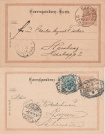 Autriche Karlsbad 2 Cachets Différents Sur 2 Entiers Postaux 1891 Et 1898 - Postcards
