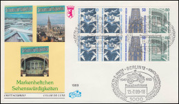 HBl. 22 Aus MH 14 SWK 1989 Auf Schmuck-FDC Sehenswürdigkeiten Berlin 13.7.89 - Zusammendrucke