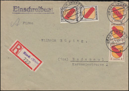 4+10 Freimarken Wappen 8+30 Pf Als MiF Auf R-Brief Not-R-Zettel URACH 20.1.1947 - Emisiones Generales
