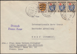 3+7 Freimarken Wappen 5+15 Pf MiF Auslandsbrief SALMROHR über WITTLICH 25.2.1947 - Emisiones Generales