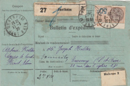 France Alsace Bulletin D'expédition Cernay 1927 - Cartas & Documentos