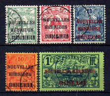 Nouvelles Hébrides  - 1908 - Tb De Nouvelle Calédonie Surch   - N° 1 à 5 - Oblit - Used - Gebraucht