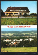 AK Bad Oeynhausen-Lohe, Café Sonnenschein, Bes. G. Oeser, Gartenstrasse 1, Ortspanorama  - Bad Oeynhausen