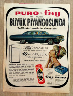 AUTOMOBILE LOTTERY AD- FAY SOAP TRY YOUR LUCK IN THE BIGGEST LOTTERY OF THE YEAR.FORD GALAXIE 64 AUTOMOBILE-1964 - Voitures