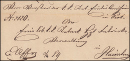 Ungarn Vorphilatelie Brief Aus PESTH Vom 13.9.1846 Nach HAINBURG 16.9. - ...-1867 Prephilately