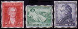 108-110 Goethe 1949 - Kompletter Satz (3 Marken) Postfrisch ** - Mint