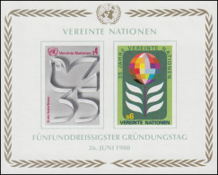 UNO Wien Block 1 Jubiläum 35 Jahre Vereinte Nationen (UNO) 1980, ** - Andere & Zonder Classificatie