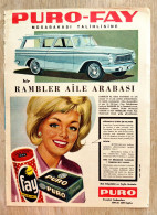 AUTOMOBILE LOTTERY ADVERTISING;FAY SOAP RAMBLER FAMILY CAR FOR THE LOTTERY WINNER OF THE YEAR. 1965 TURKISH EDITION - Voitures