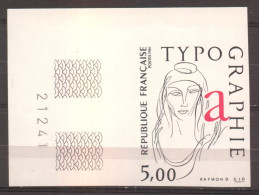 Superbe Coin De Feuille La Typographie  YT 2407 De 1986 Sans Trace De Charnière - Non Classés