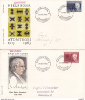 Denmark 1963 Cz.Slania Niels Bhor Minr 417x-418x FDC - FDC