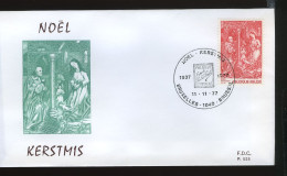 1874 - FDC - Kerstmis 1977 - Stempel: Bruxelles - Brussel - 1971-1980