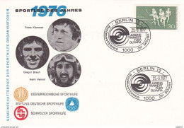 Germany Deutschland 1976 Sporthilfe Sportler Des Jahres Sonderstempel Jugend Trainiert Für Olympia Berlin Joint Issue - Hockey (su Erba)