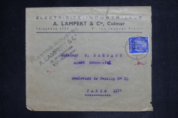ALSACE LORRAINE - Enveloppe Commerciale De Colmar Pour Paris En 1941 Avec Contrôle Postal - L 153885 - Cartas & Documentos
