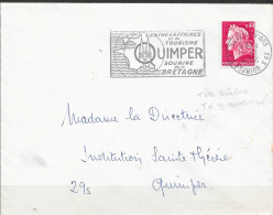 Curiosité 29S Quimper RP 12-11 1969 " Tête Bêche, Timbre à Date Renversé - Storia Postale