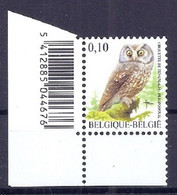 BELGIE * Buzin  Nr 3624  Barcode * Postfris Xx * HELDER WIT PAPIER - 1985-.. Oiseaux (Buzin)