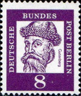 Berlin Poste N** Yv:180 Mi:201 Johannes Gutenberg - Ungebraucht